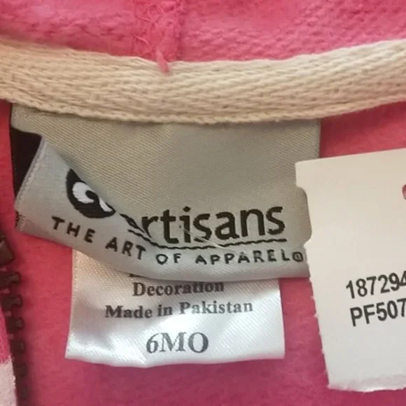 Sag Harbor Pink Whale Hoodie Hooded Sweatshirt SIZE 6M NWT GIFTABLE - Picture 3 of 3